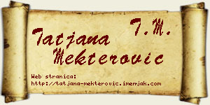 Tatjana Mekterović vizit kartica